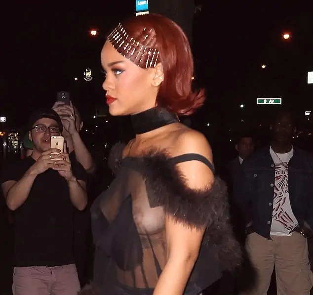 rihanna sheer boobs