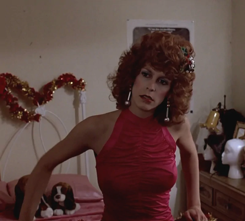 jamie lee curtis nude trading places nipples in red dress