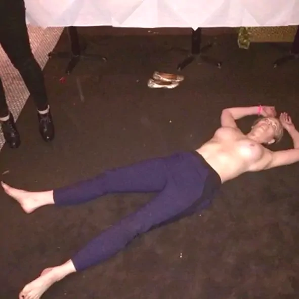 chelsea handler nude on floor at party