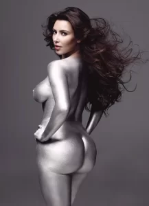 kim kardashian unclothed showing ass and boobs in body paint