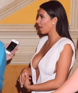 outrageous cleavage and sideboob display by kim kardashian