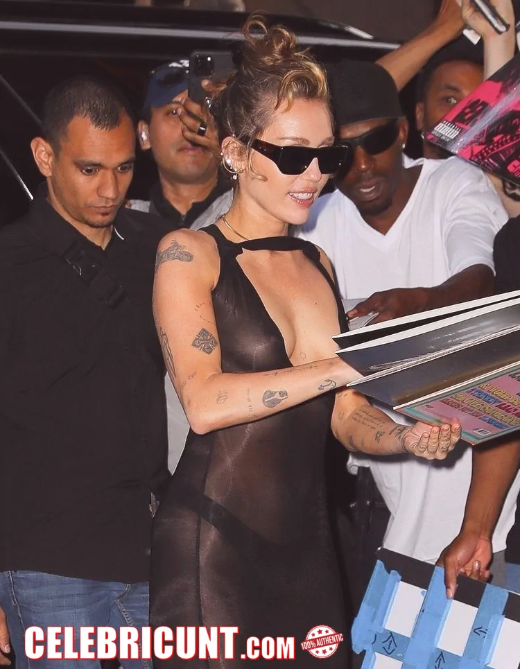 miley cyrus tits in see through dress