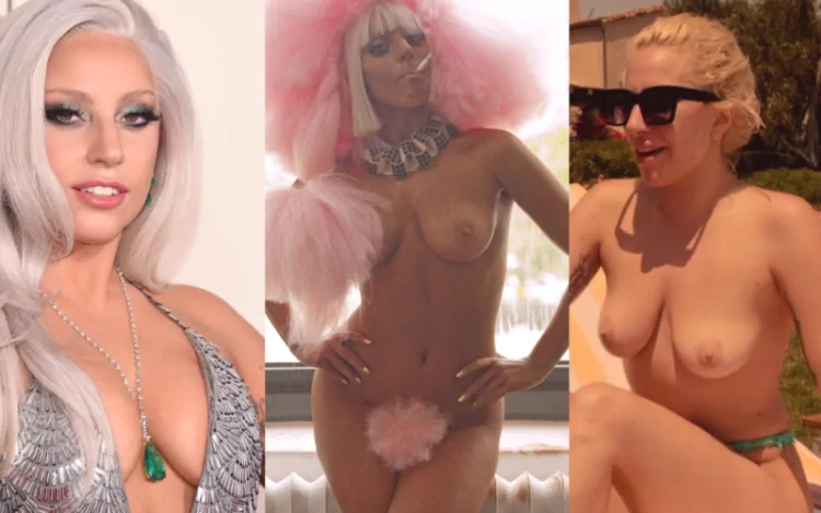 Lady Gaga showing off her nude body in various undressed photos