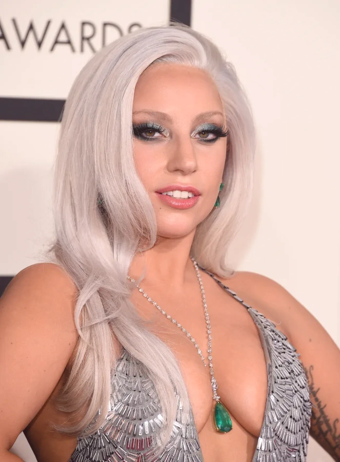 lady gaga deep cleavage boobs
