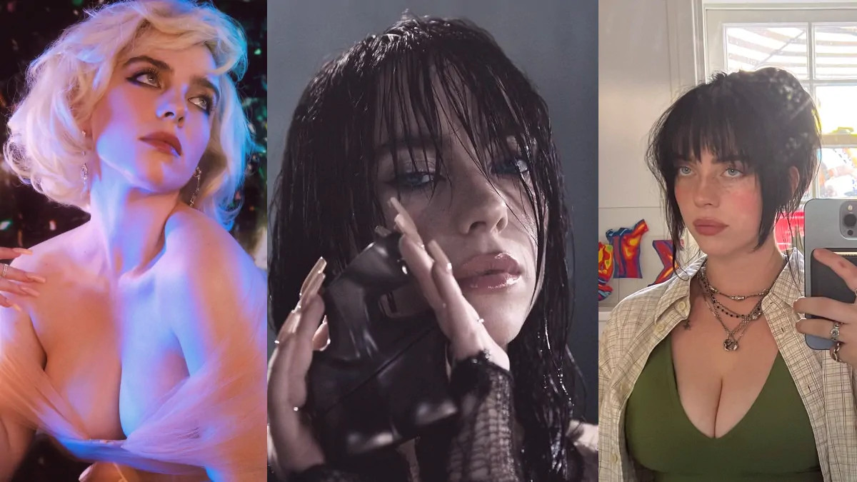 billie eilish big boobs collage