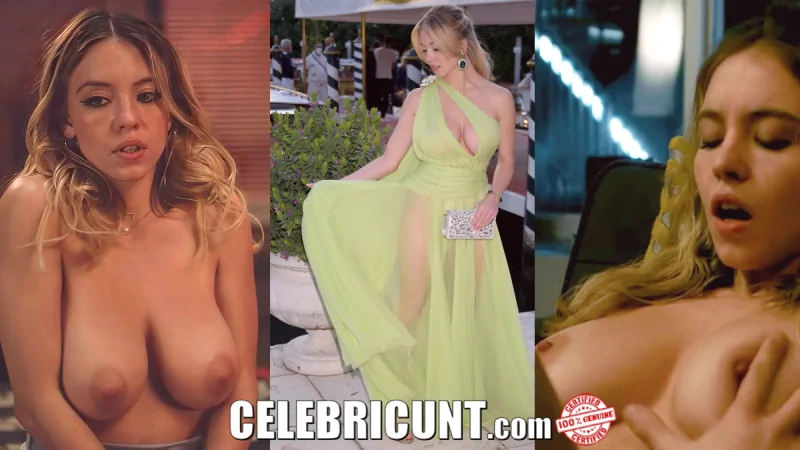 sydney sweeney nude tits and sexy sideboob collage compilation