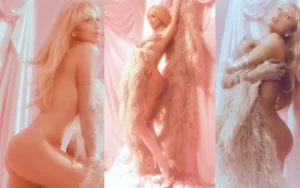 paris hilton strips nude for birthday celebration picture collage
