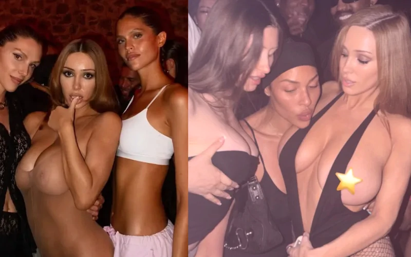 bianca censori completely nude in mesh dress in ibiza 2026