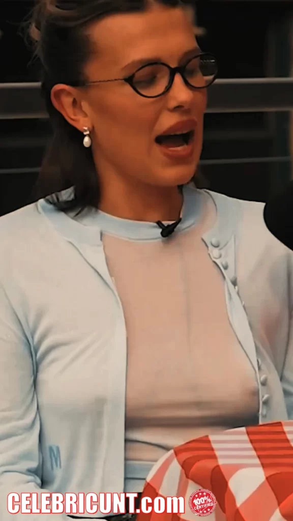 millie bobby brown see through braless boobs