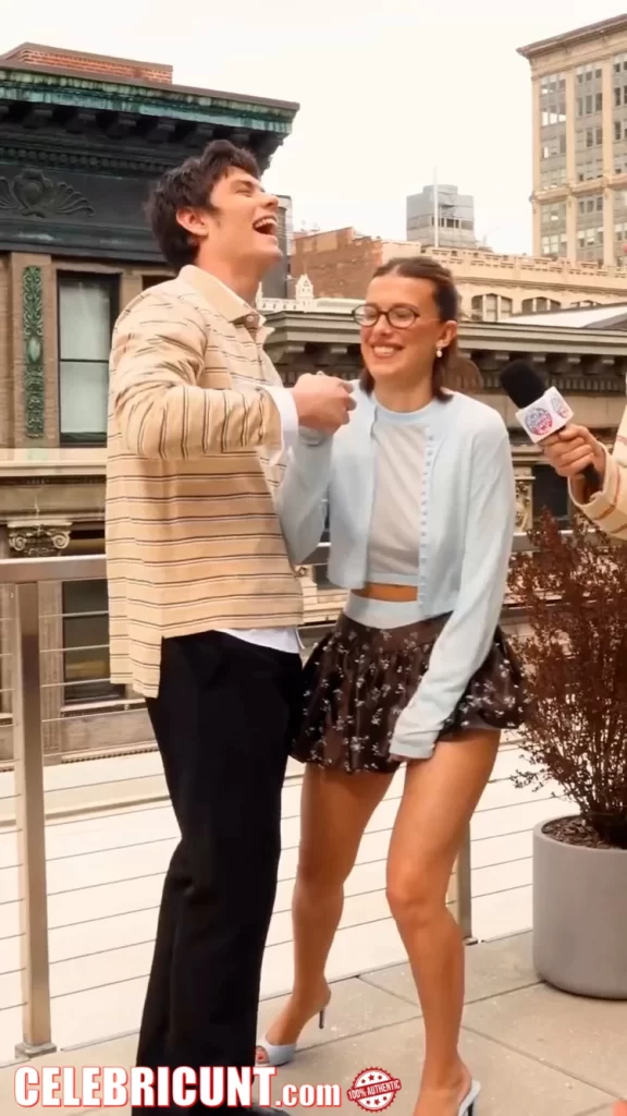 millie bobby brown sexy legs in miniskirt